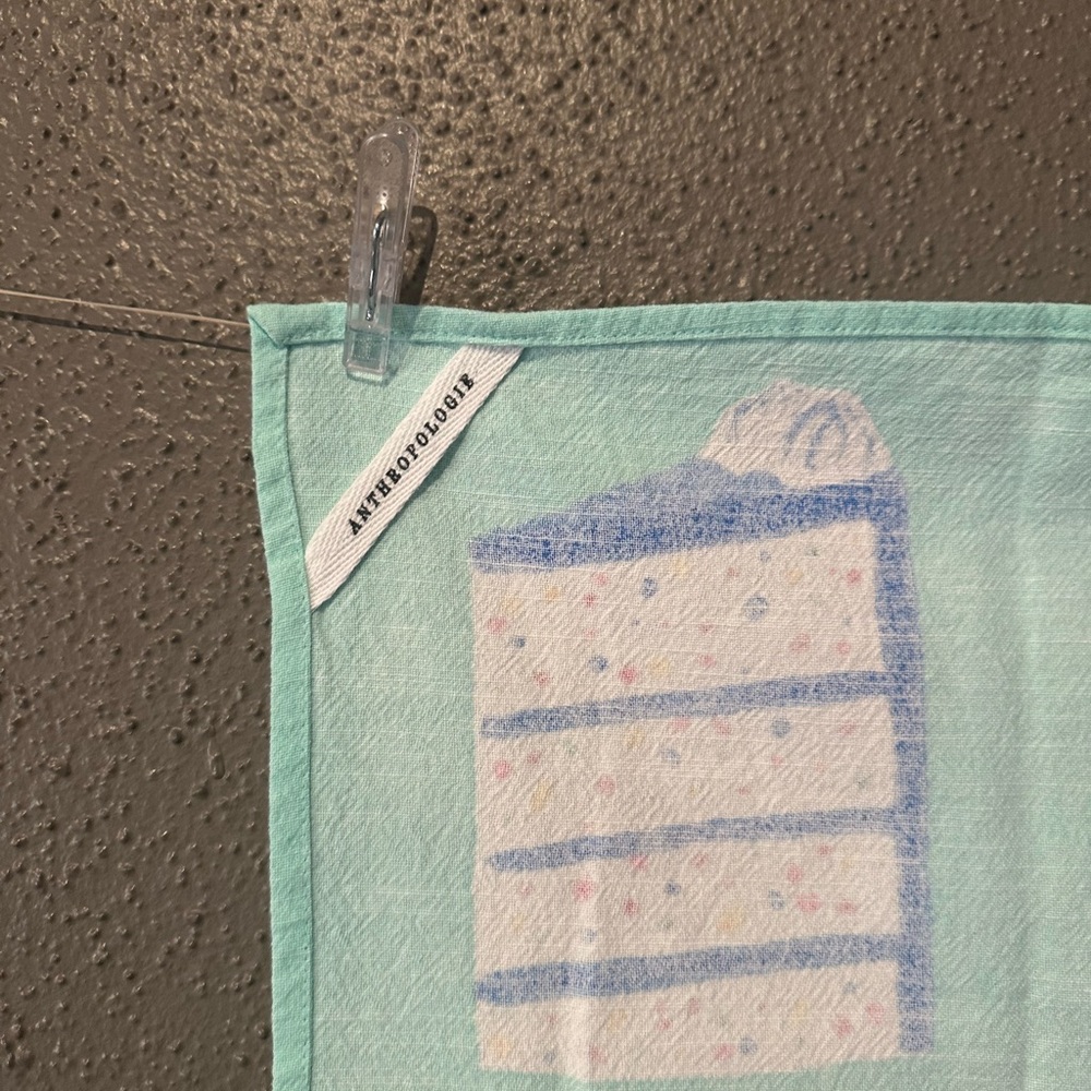 Anthropologie ‘But First’ Cake Pattern Tea Towel - Picture 9 of 9